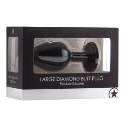Ouch! Plug diamond Large – 7 x 3.5 cm Noir